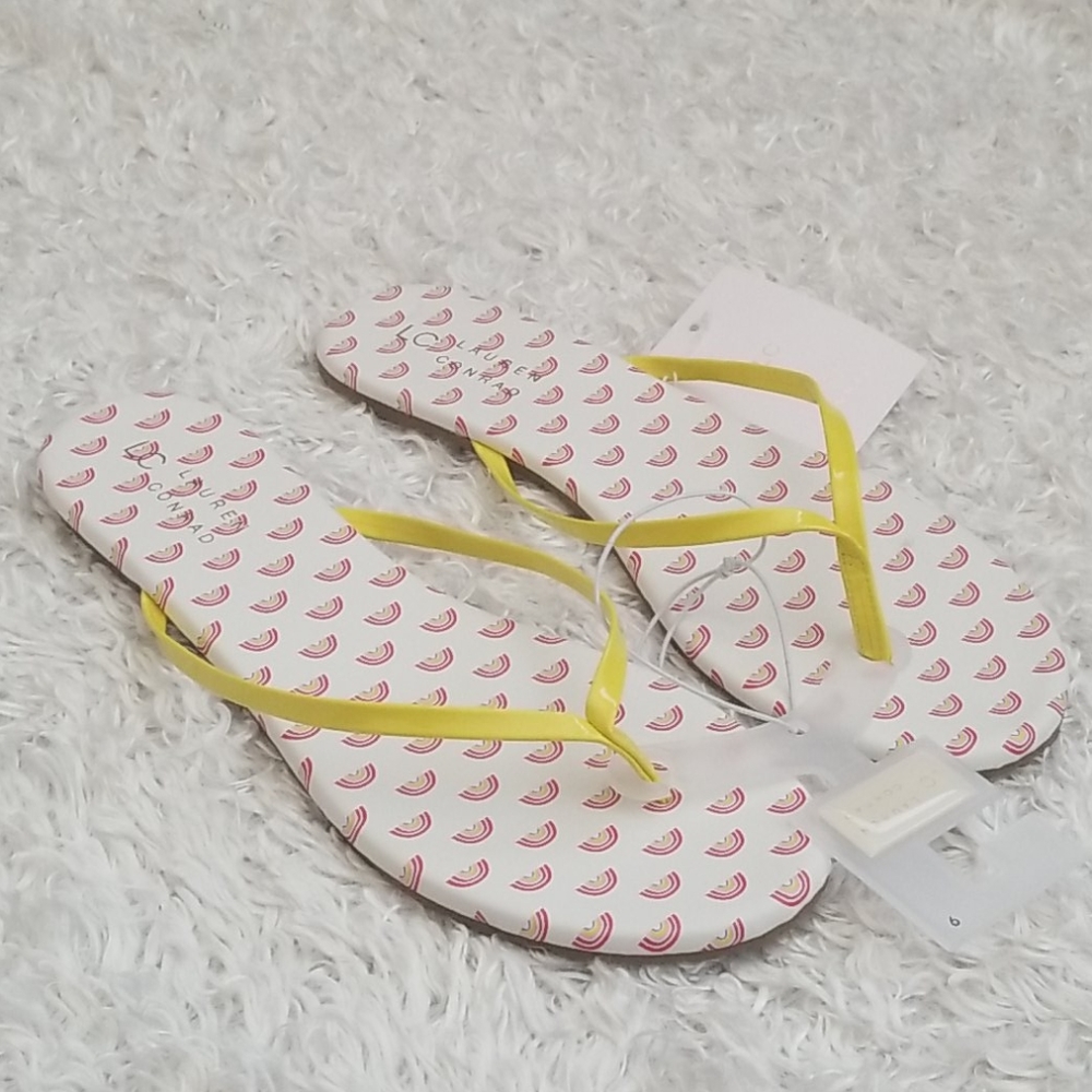 LC Lauren Conrad Slippers Flip Flops Yellow